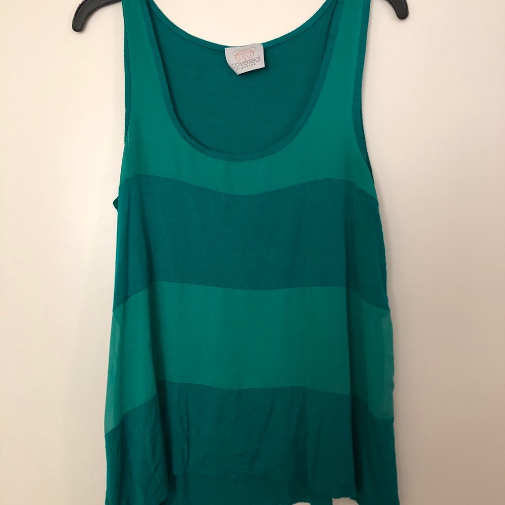 Women’s teal tank top